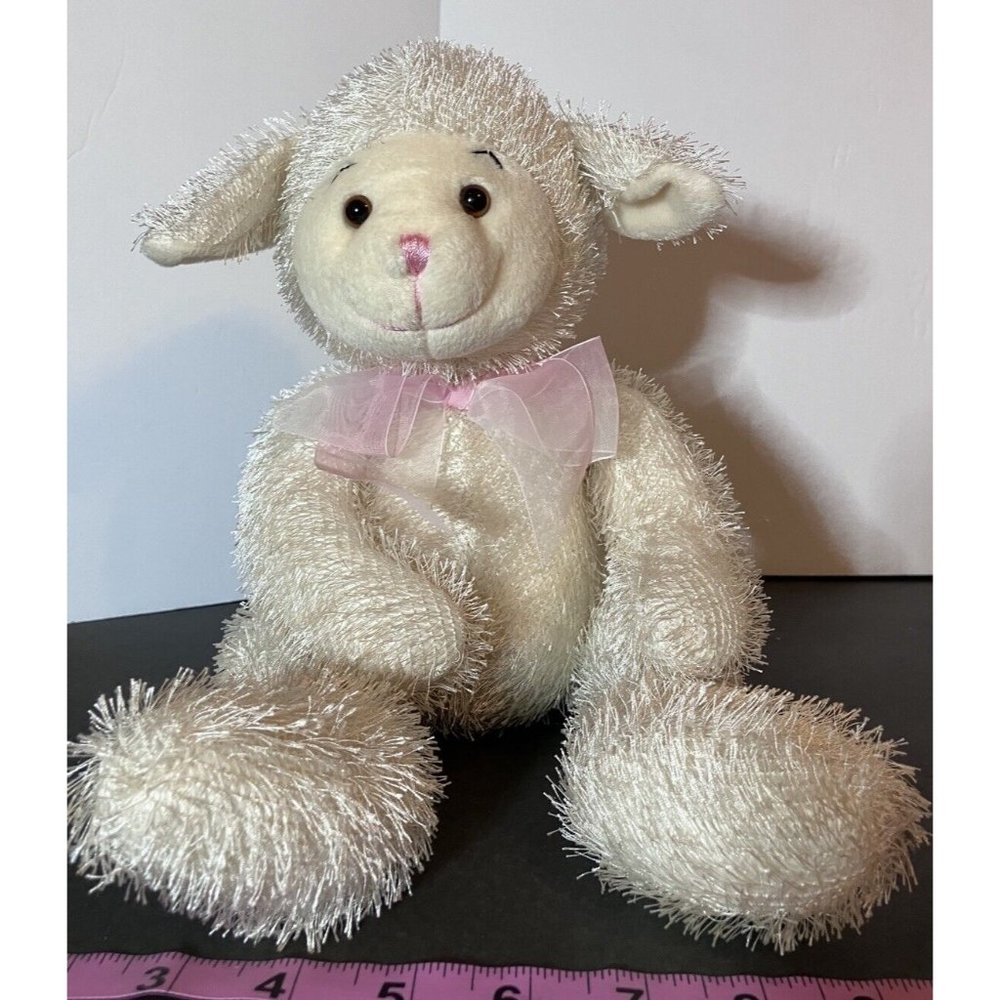 Wishpets ALI  Ivory Eyelash Fur Lamb sheep Easter Beans Plush 2002 Soft Floppy